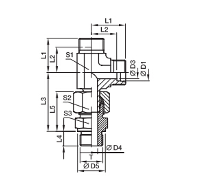 EVL-R  三通組合接頭-英制螺紋金屬密封PARKER接頭、PARKER卡套接頭